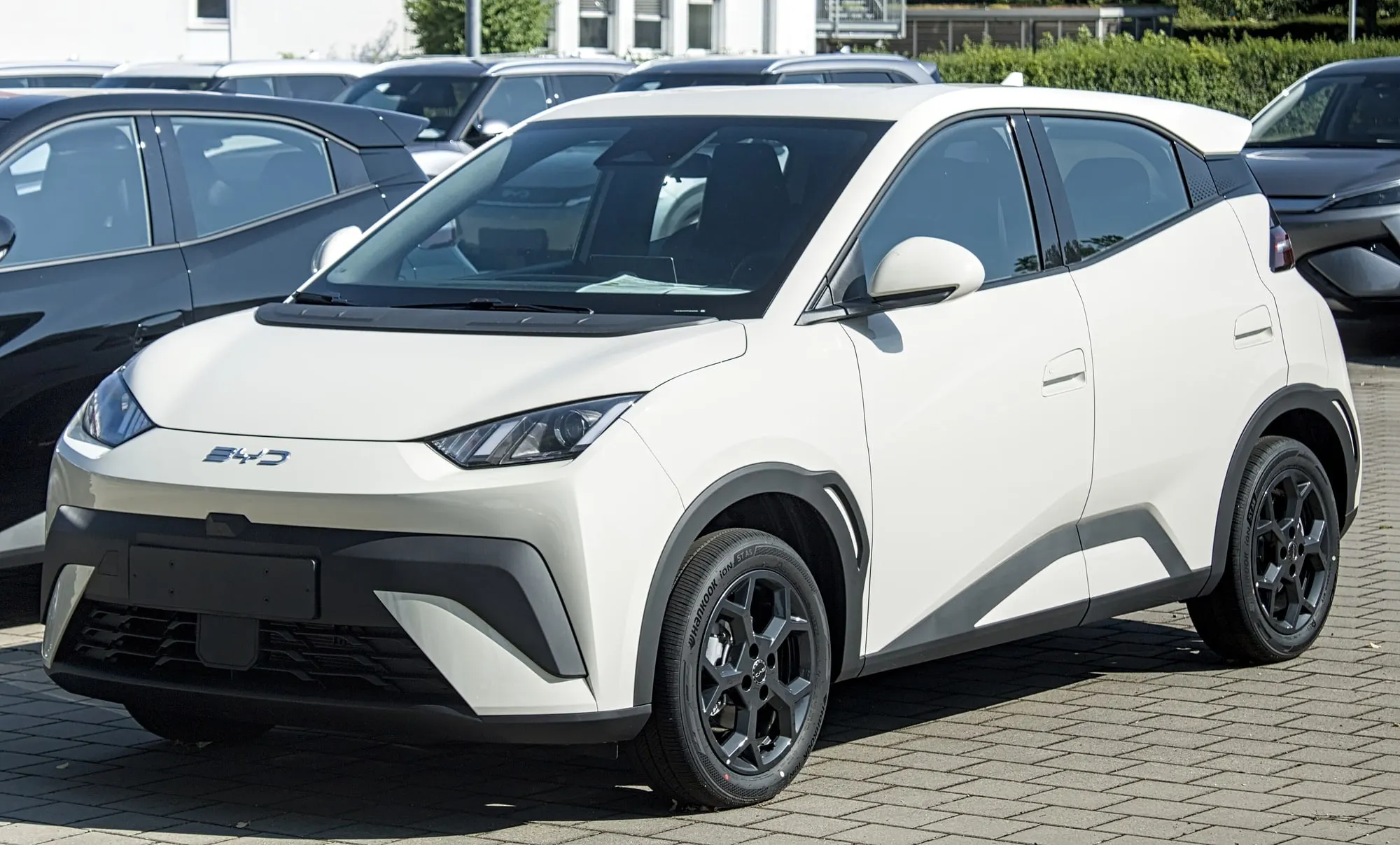 BYD Dolphin Surf in Weiß, schräge Frontansicht